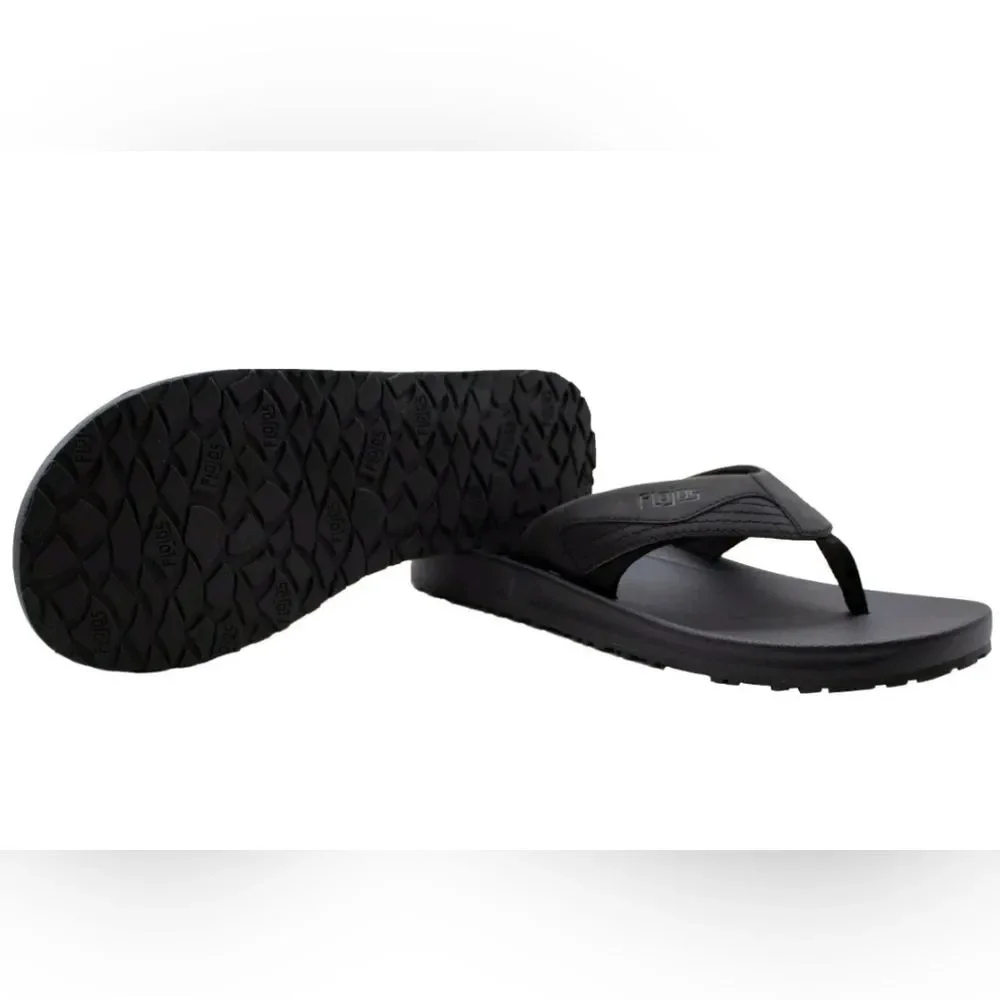 Flojos Men's 10 Memory Foam Flip Flop MEMEX Footbed Arch Support Black NWT - Picture 3 of 10